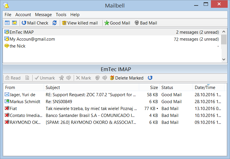 Screenshot for MailBell (Email Notify, Spam Blocker) 2.61
