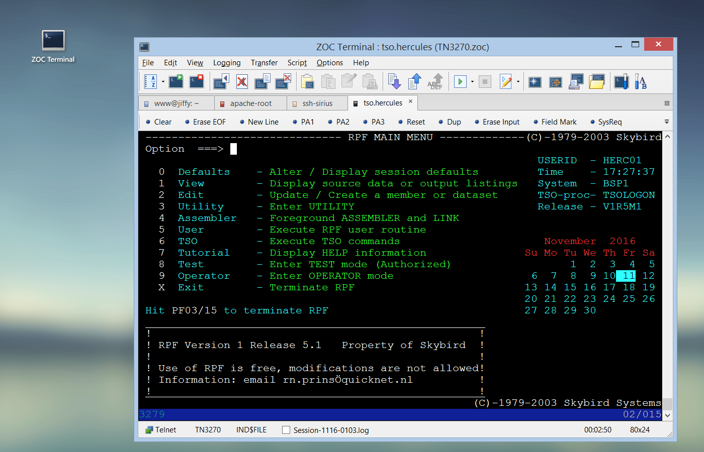 Tn3270 Terminal Emulator • ZOC 3270 lets you access IBM zSeries ...